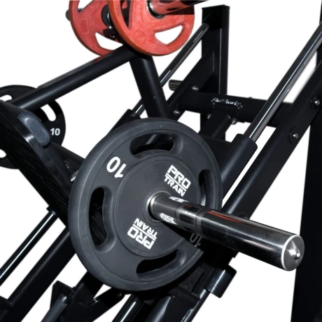 Жим ногами под углом 45 на свободных весах Realleader FM-1024D (матовая черная рама, черная обивка с белой строчкой) thumbnail