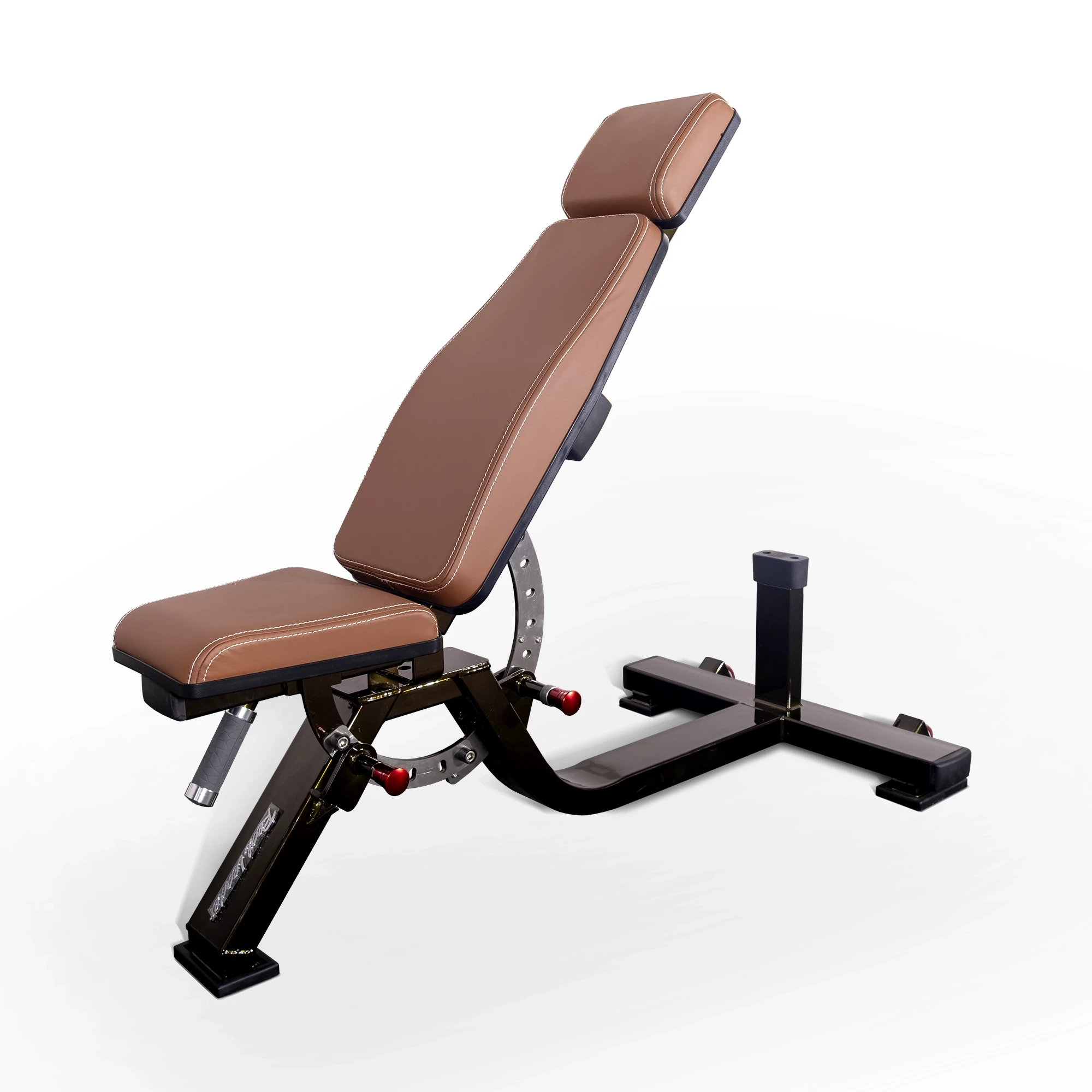 Скамья многофункциональная регулируемая Realleader FW-2028 (оливковая рама, коричневая  обивка)