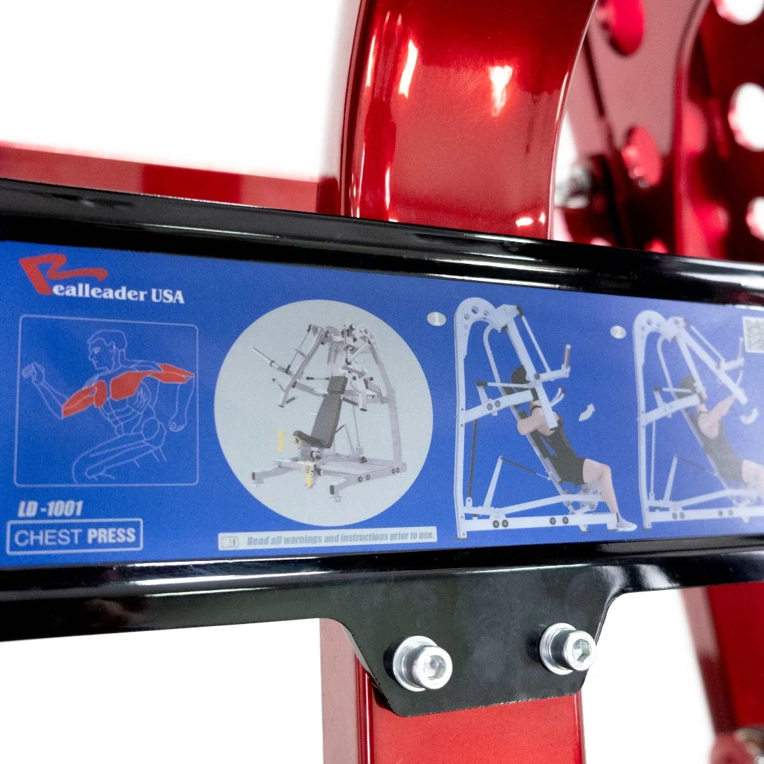 Грудной жим сидя на свободных весах Realleader LD-1001 (HSPro-1001) (красная рама, черная обивка)