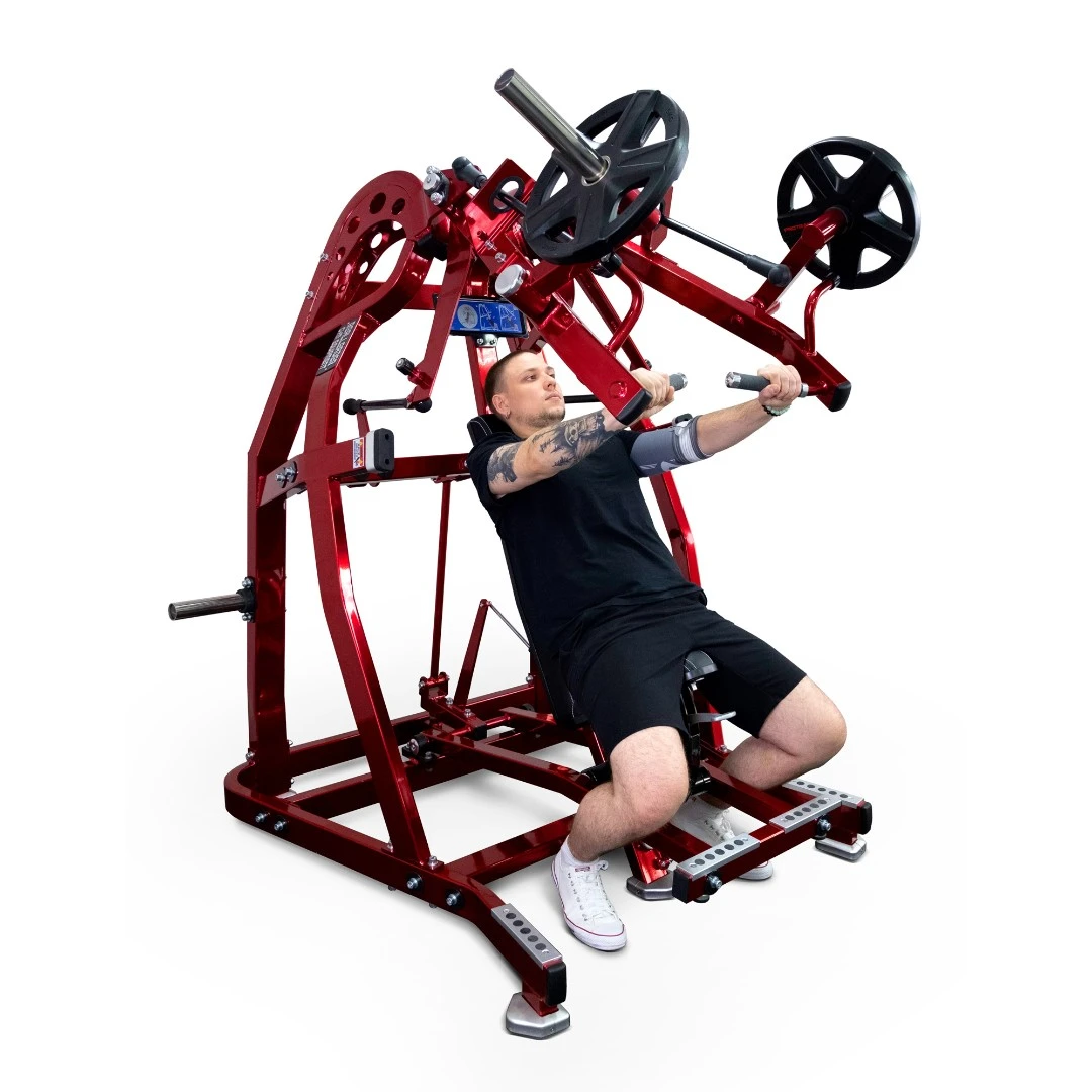 Грудной жим сидя на свободных весах Realleader LD-1001 (HSPro-1001) (красная рама, черная обивка)