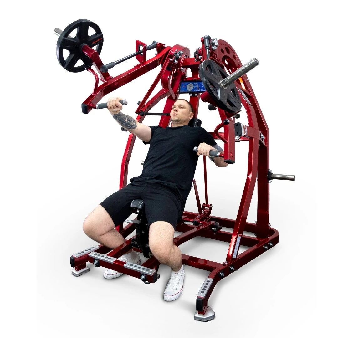 Грудной жим сидя на свободных весах Realleader LD-1001 (HSPro-1001) (красная рама, черная обивка)