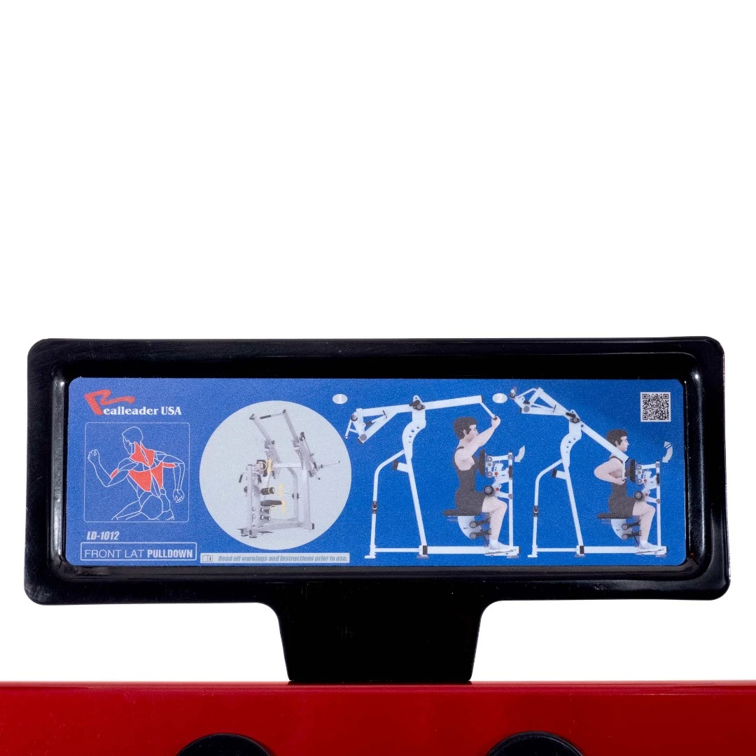 Вертикальная тяга на свободных весах Realleader LD-1012 (HSPro-1012) (красная рама, черная обивка)