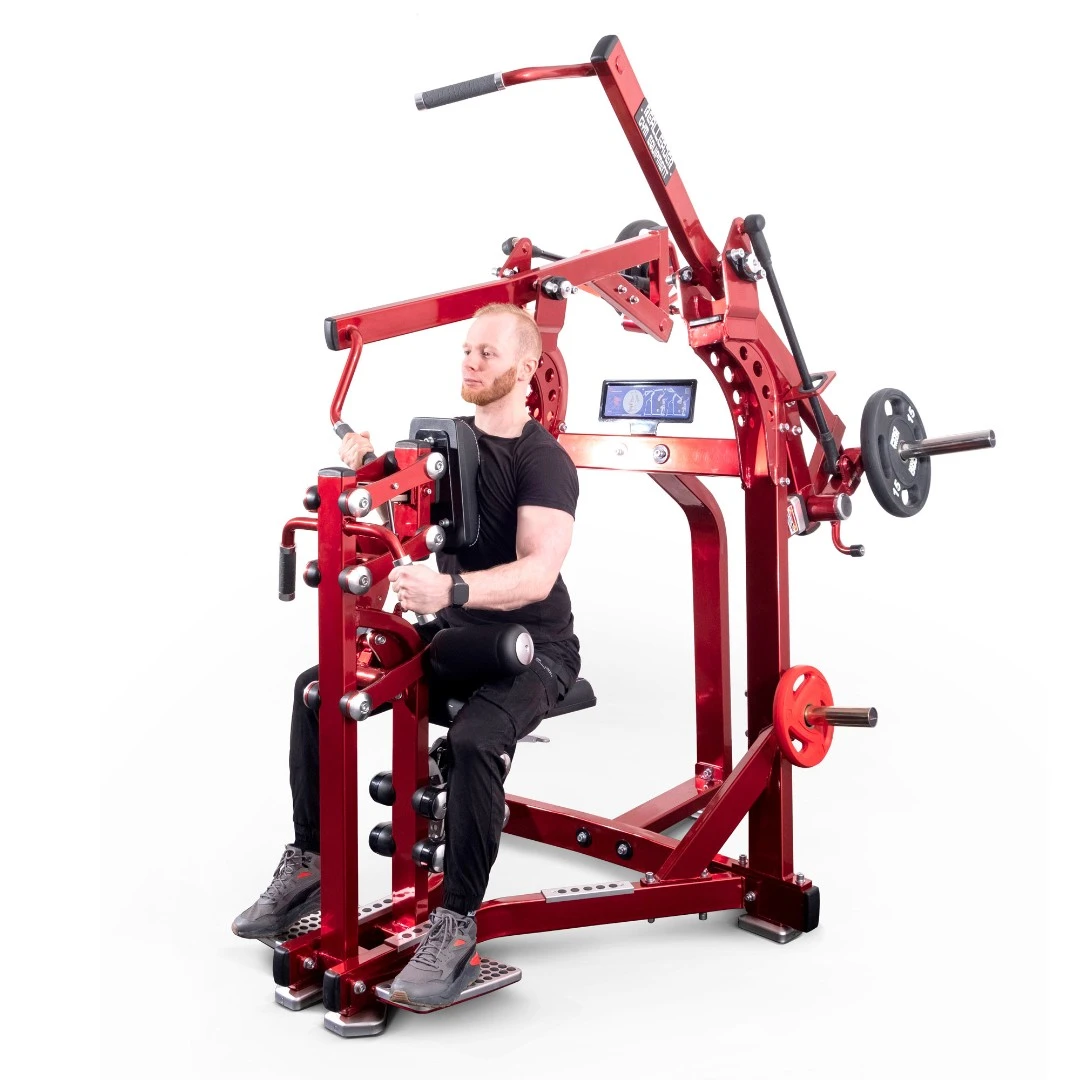 Вертикальная тяга на свободных весах Realleader LD-1012 (HSPro-1012) (красная рама, черная обивка)