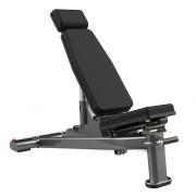 Скамья многофункциональная регулируемая Realleader FW-1013A (матовая черная рама, черная обивка с белой строчкой)