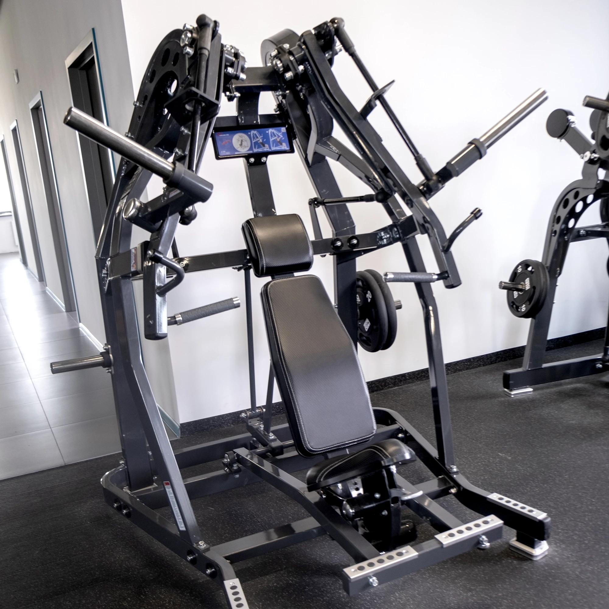 Грудной жим сидя на свободных весах Realleader LD-1001 (HSPro-1001) (серая рама, черная обивка)