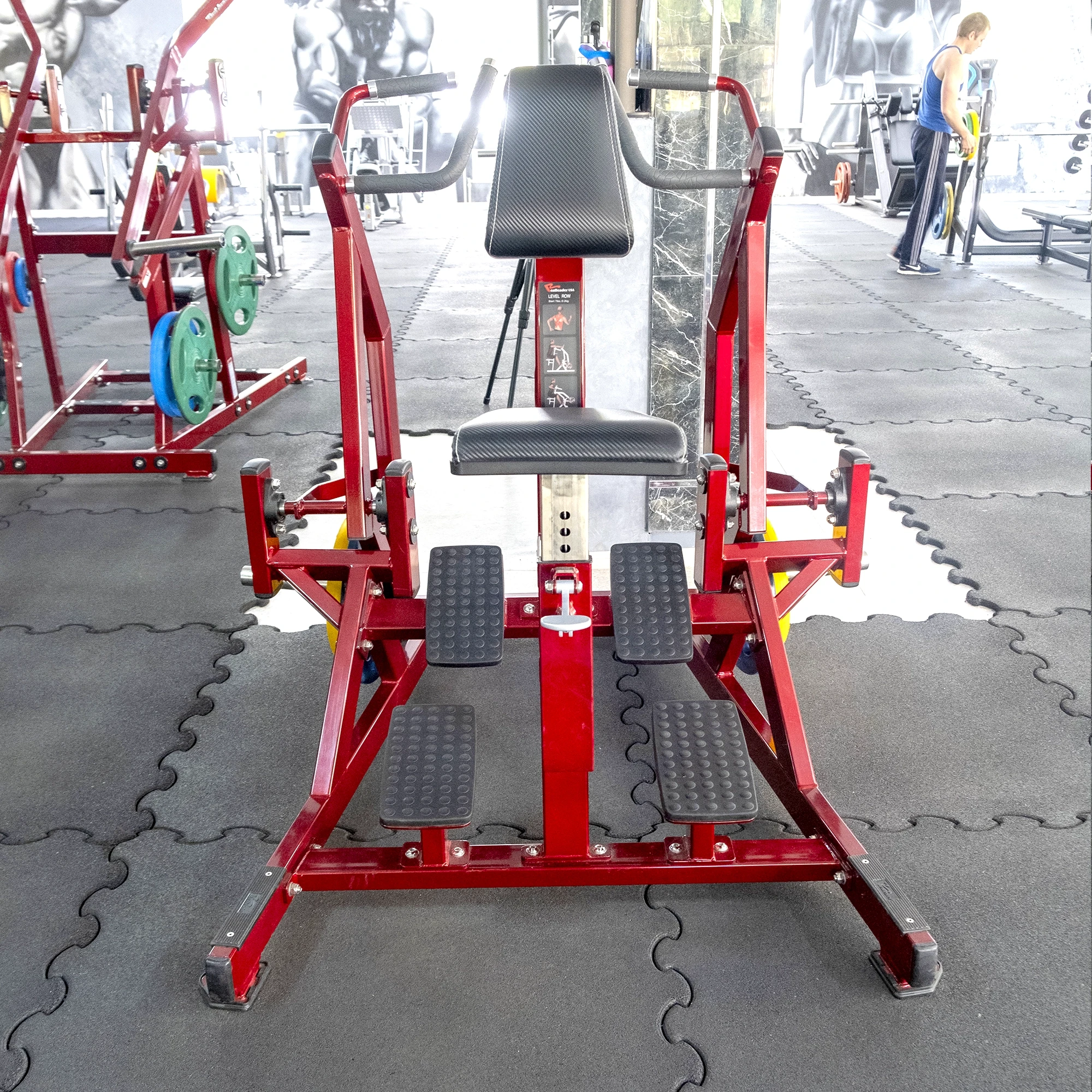 Гребная тяга на свободных весах Realleader RS-1011 (HS-1011) (красная рама)