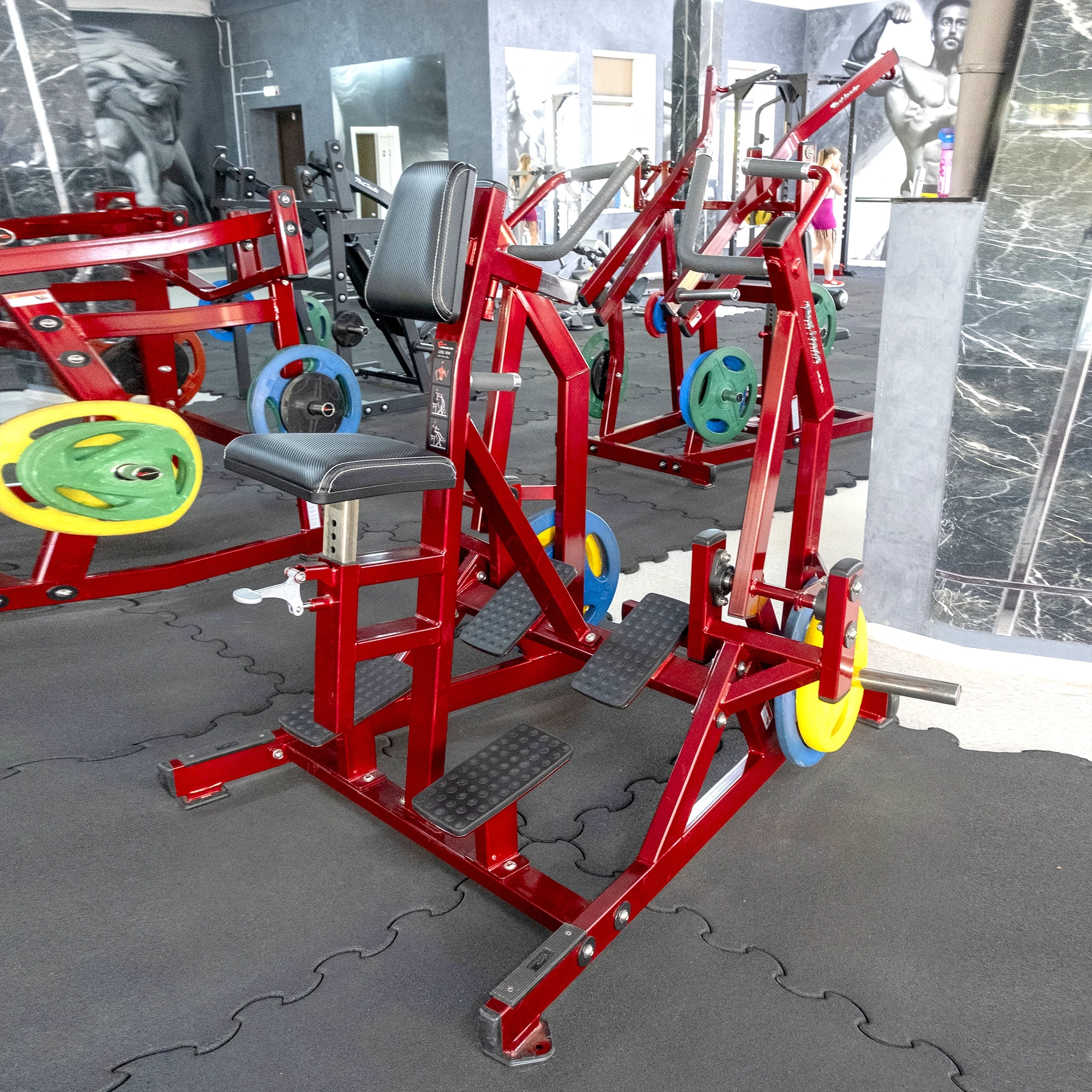 Гребная тяга на свободных весах Realleader RS-1011 (HS-1011) (красная рама)