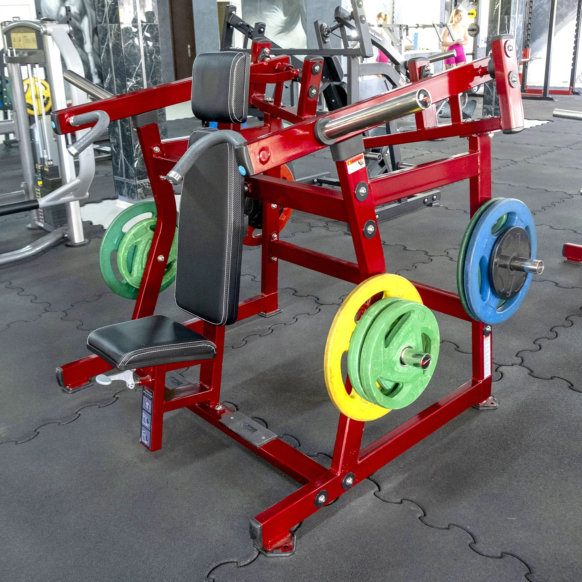 Плечевой жим на свободных весах Realleader RS-1012B (HS-1012B) (черно-красная  рама, черная обивка)