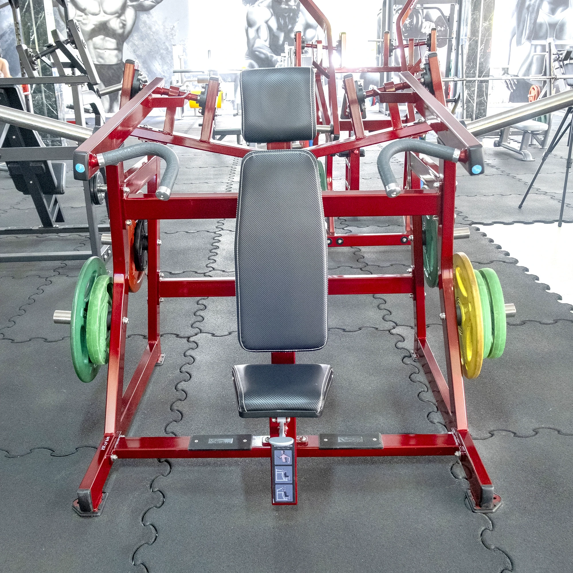 Плечевой жим на свободных весах Realleader RS-1012B (HS-1012B) (черно-красная  рама, черная обивка)