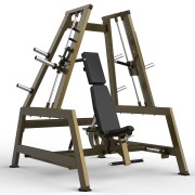 Смит-машина со сведением на свободных весах Realleader LD-1008 (для плеч и нижней части груди) (HSPro-1008) (синяя рама, черная обивка)