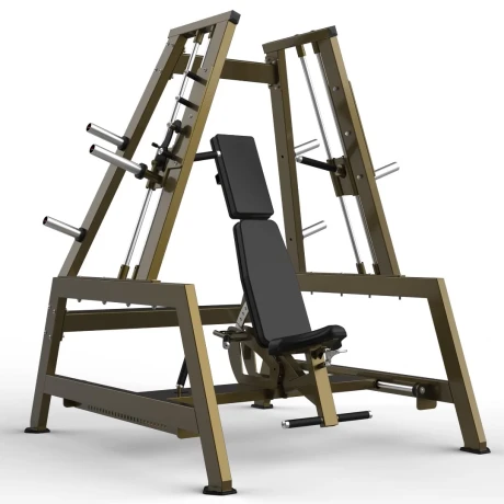 Смит-машина со сведением на свободных весах Realleader LD-1008 (для плеч и нижней части груди) (HSPro-1008) (синяя рама, черная обивка)