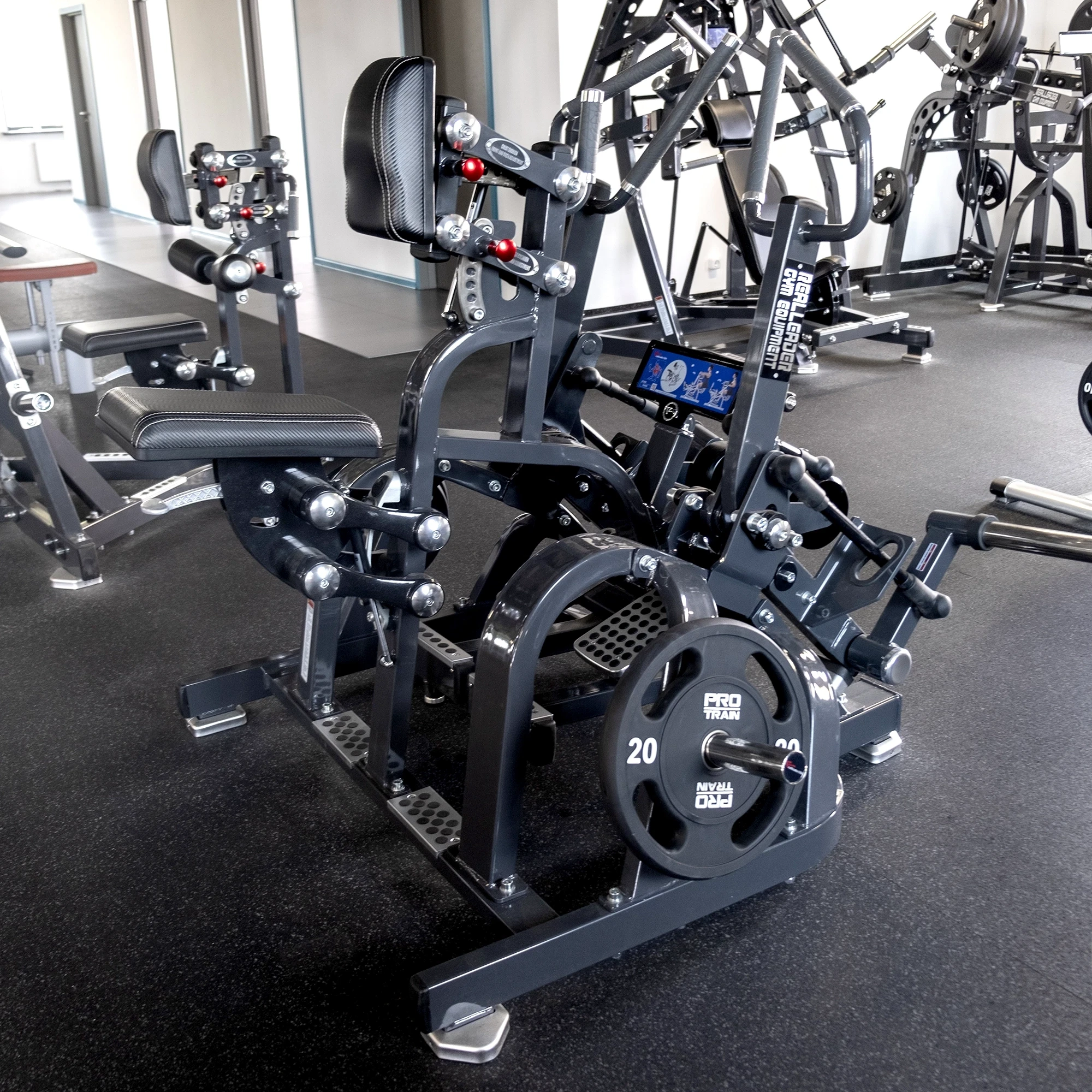 Гребная тяга на свободных весах Realleader LD-1009 (HSPro-1009) (синяя рама, черная обивка)