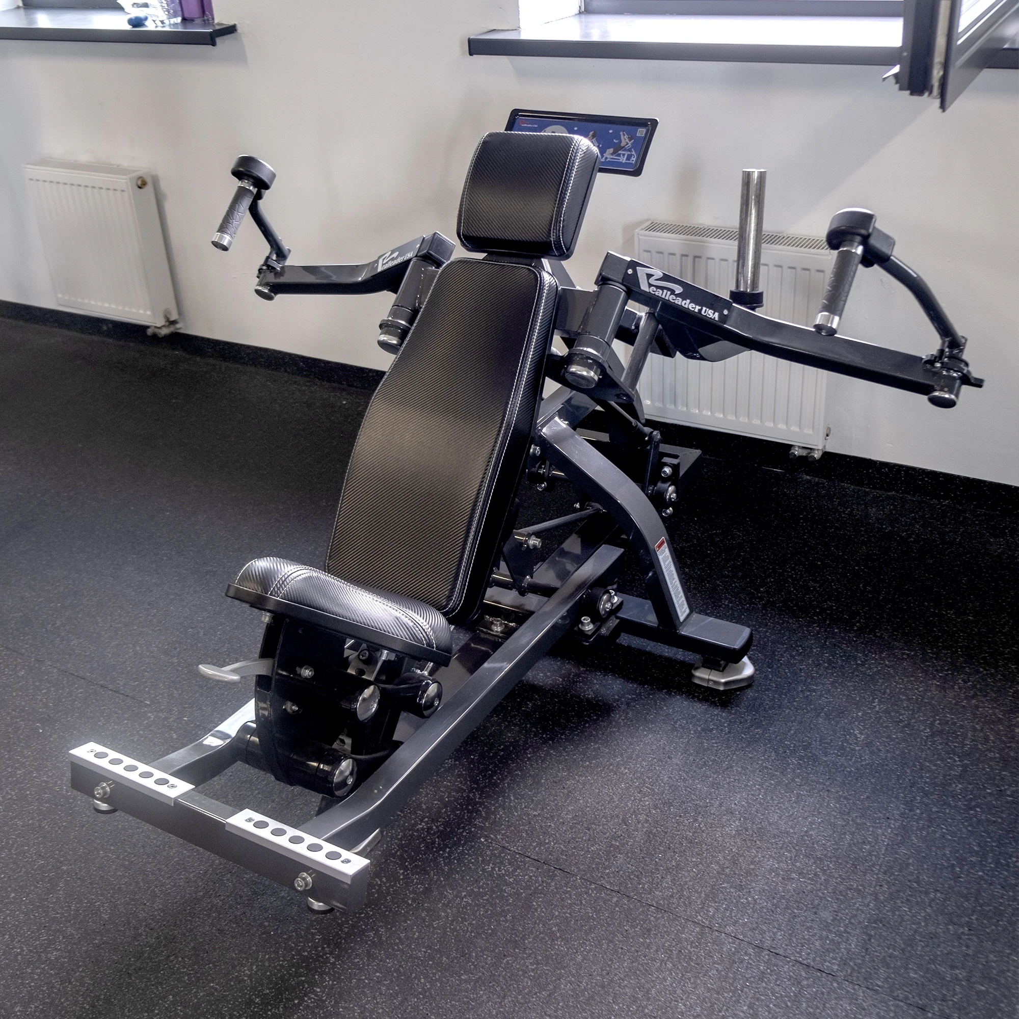 Грудной жим лежа на свободных весах Realleader LD-1013 (синяя рама, черная обивка) (пек дек) (HSPro-1013) (серая рама, черная)