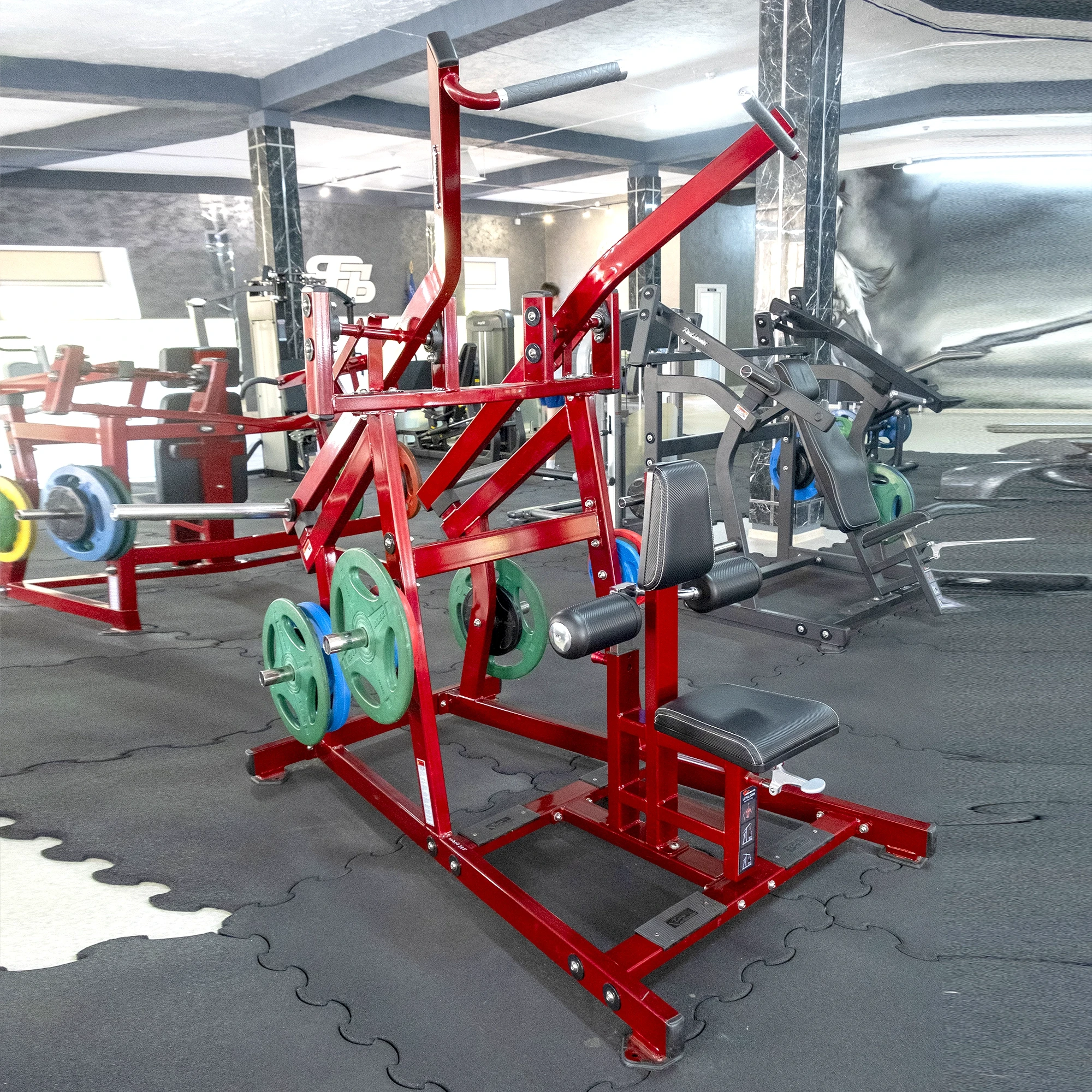 Верхняя тяга на свободных весах Realleader RS-1015 (HS-1015) (черно-красная рама, черная обивка)