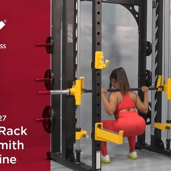 Машина Смита с турником и силовой рамой Realleader RS-1027C (HS-1027C) (красная рама) video preview